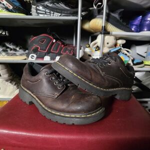 🔥 Dr. Martens Size 10 Brown Leather Lace-Up Chunky Sole Shoes Oxford